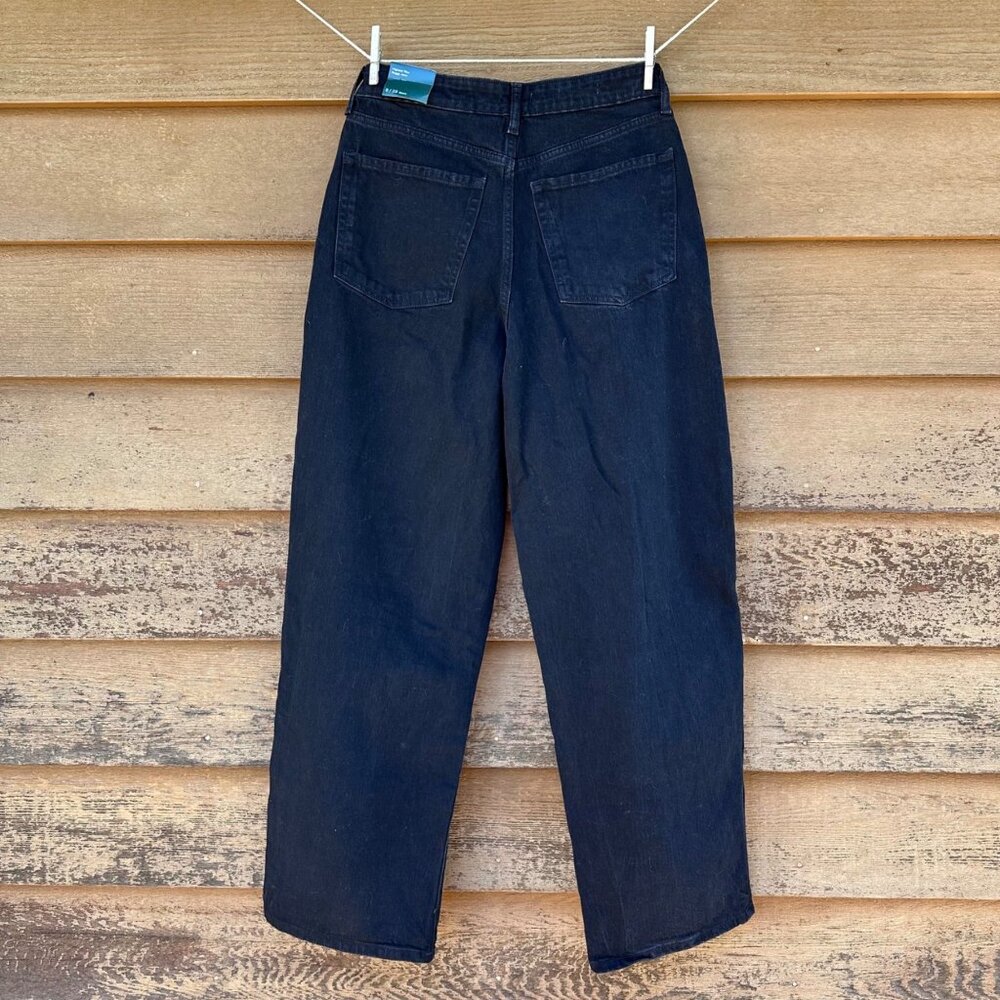 Wild Fable High-Rise Black Baggy Jeans With Distressed Knees Size 8/29 Cotton Bl - Picture 3 of 14